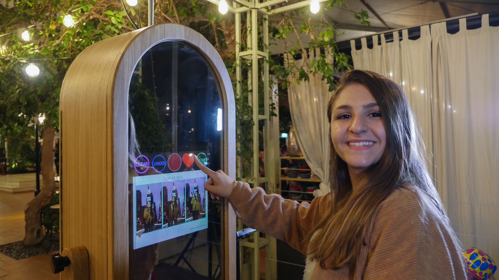Mirror photo booth wooden frame
